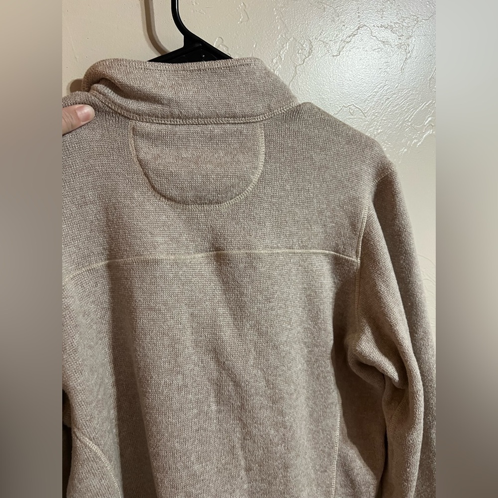 Woolrich‎ Pullover 1/4 Zip Sweater Jacket Men's Medium M Beige Tan - Picture 4 of 8